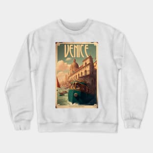 Venice Italy Vintage Travel Art Poster Crewneck Sweatshirt